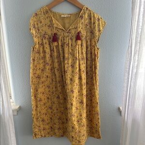 Floral Yellow Kids Dress